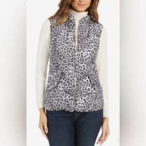 SPORT HALEY Quilted Vest full Zip for Women animal print grey Size L
